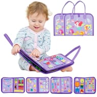 Warmiehomy Montessori Busy Book for Toddlers Sensory Learning Toy Purple