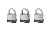 Smith and Locke Laminated Steel Keyed-Alike Padlocks 40mm 3 Pack