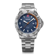 Wenger Seaforce 43mm Swiss Analog Quartz Watch, 200m, Silver/Blue