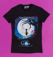 Women's Coraline Movie Poster Black Fitted T-Shirt