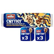 Muller Corner Vanilla Chocolate Balls and Banana Chocolate Flakes 6x124g