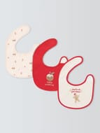 John Lewis Christmas round Baby Bibs, Pack of 3, Multi