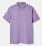 Men's Woody Purple Regular Fit Cotton Pique Polo Shirt - Small
