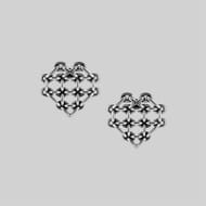 The Supreme Heart Chain Earrings - Silver