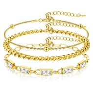 YADOCA 18K Gold Plated Stacking Bracelet Set