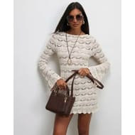 Brown Woven Mini Tote Bag