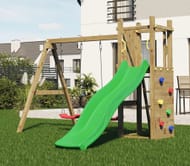 Rumble Ridge Rock Wall Playfort with Double Swing