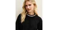 Black Embellished Necklace Jumper