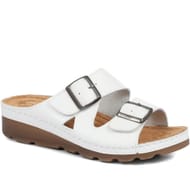 Adjustable Mule Sandals - White