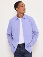 Blue Regular Fit Pure Cotton Puppytooth Shirt