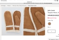 John Lewis Sheepskin Mittens, Tan, L