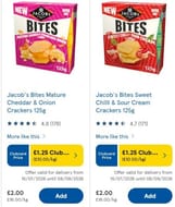 Jacobs Bites 125g Two Varieties (Clubcard Price)