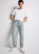 Blue Grey Tapered Fit Jeans