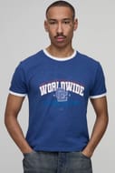 boohooMAN Collector's Edtn Worldwide Ringer Shrunken Boxy T-Shirt