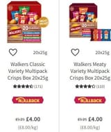 Walkers Variety Multipack Crisps Boxes 20x25g