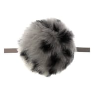 Grey Leopard Faux Fur Pom Pom