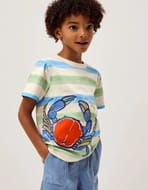 Crab Stripe T-Shirt Blue