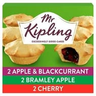 Nectar Price Mr Kipling Apple, Blackcurrant & Cherry Fruit Pies Cakes X6