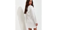 White Satin Cowl Back Mini Dress