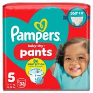 Pampers Baby-Dry Nappy Pants Size 5, 33 Nappies, 11kg-17kg,