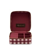 Burgundy Gingham Jewellery Case