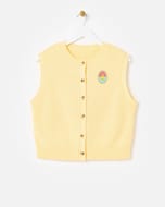 Yellow Button up Knitted Waistcoat