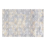 Sunset Geo Strips Rug - Grey and Gold