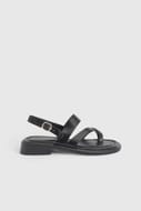 Faith: Isabelle Faux Leather Toe Loop Chunky Flat Sandals