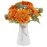 DuHouse 5Pcs Artificial Silk Sunflowers, 43cm Stems, Orange