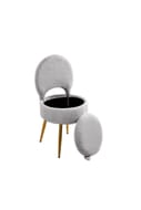 Modern Luxury Vanity Chair with Storage & Folding Backrest