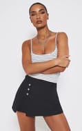 PrettyLittleThing Woven Button Detail Mini Skort