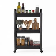 Costway 3-Tier Slim Rolling Storage Cart Bathroom Organizer w/Handles & Wheels