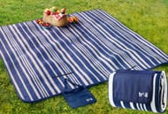 Fleece Picnic Rug Beach Camping Blanket Waterproof Backing - Large 2m X 2m