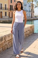 Stripe Wide Leg Trouser