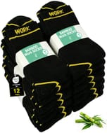 Bamboo Men's Anti-Blister Boot Socks, UK 12-14, 12 Pairs
