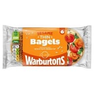 Warburtons Sesame Thin Bagels X6