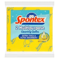 Spontex 2x Multipurpose Cleaning Cloths, 35x37 Cm