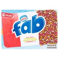 Nestle Fab Strawberry Ice Lollies 6x58ml