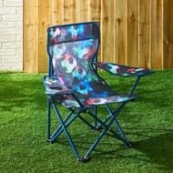 OHS Kids Football Print Foldable Camping Chair - Neon