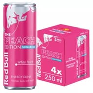 Red Bull Peach Edition Sugarfree White Peach Energy Drink 250ml 4 Pack