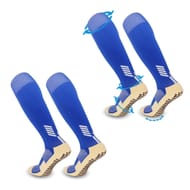 FIBOGOUP 2 Pairs Grip Football Socks, Universal Size, Blue M