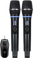 Warmiehomy 2 Rechargeable Wireless UHF Dual Microphones with Bluetooth Receiver