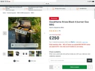 GoodHome Attaia Black 4 Burner Gas BBQ