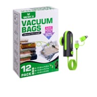 12 Pack Vacuum Bags for Travel with USB & TYPE C Pump,
