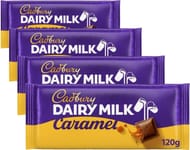 Cadbury Dairy Milk Caramel Chocolate Bars, 4-Pack