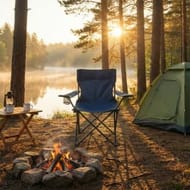 OHS Foldable Camping Chair for Adults Navy