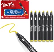 Sharpie Creative Marker Acrylic Paint Pens, Yellow, 6-Count