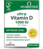 96 Vitamin D Tablets 1000IU, Vitabiotics Ultra