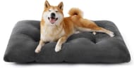Bedsure Large Dog Crate Bed, Washable, Grey, 89x58x8cm
