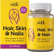 VITL Hair, Skin & Nails with Collagen, 30 Capsules